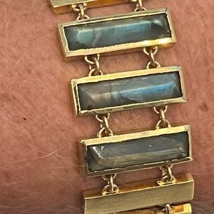 Ladies Gemstone & Goldtone magnetic bracelet